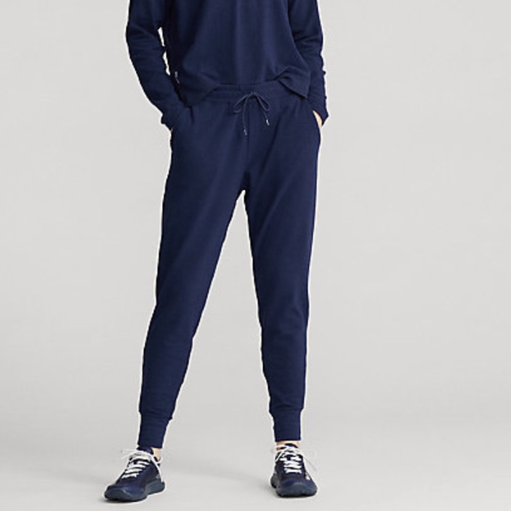 Ralph Lauren navy velvet joggers, size L